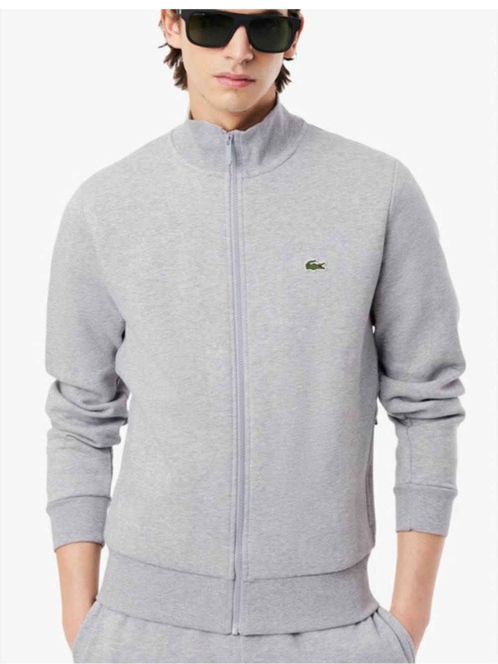 Lacoste High Neck Cotton Fleece Full Zip Jacket
